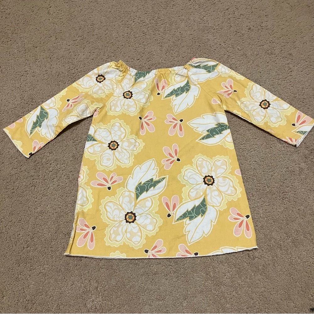 Lolly Wolly Doodle‎ 100% Cotton Yellow Floral Dress Girl’s Sz 18m